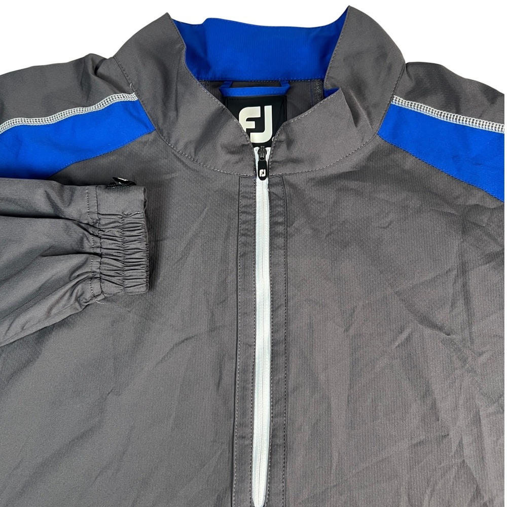 FootJoy Mens 2XL Sport Windshirt Charcoal Grey Blue 1/4 Zip Golf Windbreaker